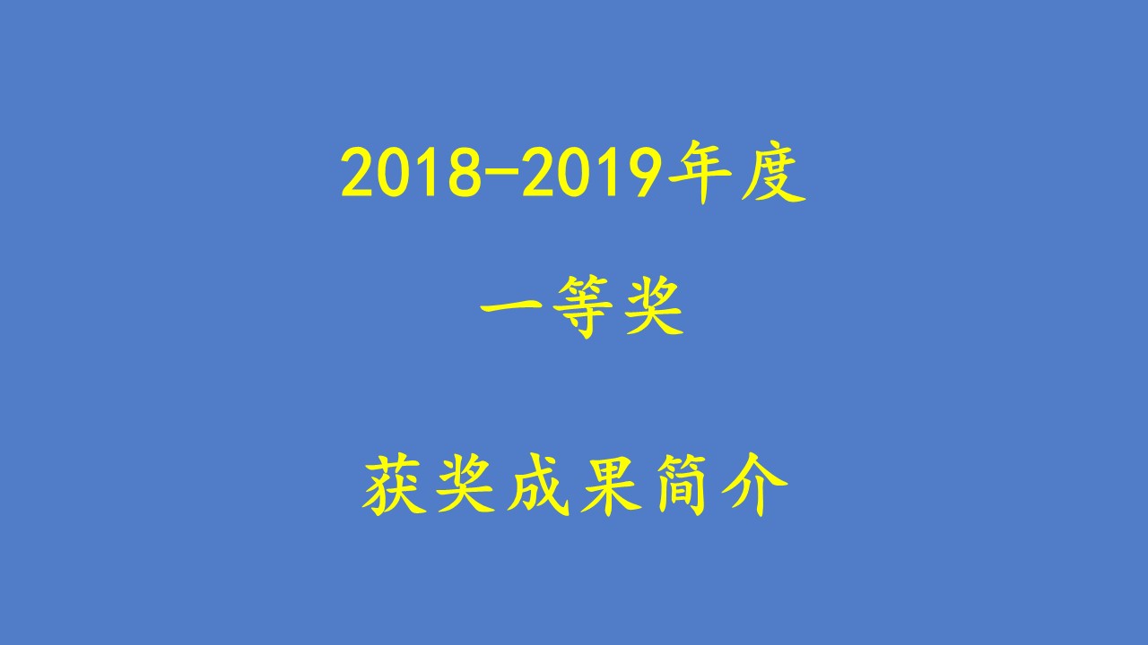 获奖成果简介（2018-2019年度一等奖）
