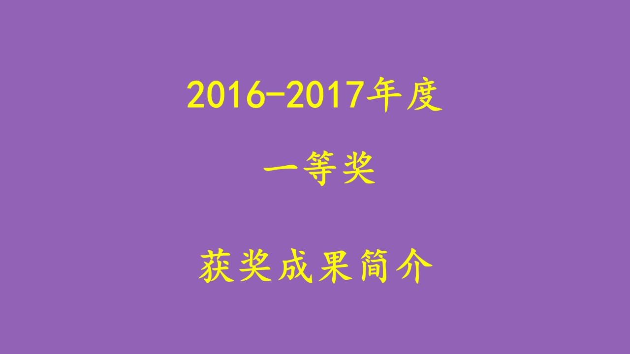 获奖成果简介（2016-2017年度一等奖）